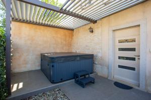an outdoor patio with a solarium and a door at Casa Cassianus - Happy Rentals in Sveti Petar u Šumi