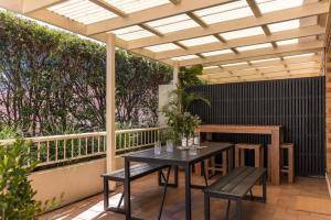 En balkon eller terrasse på Carmine