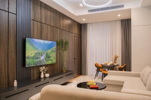 Posezení v ubytování Nest One Downtown View, Элитные апартаменты с панорамным видом на город 207