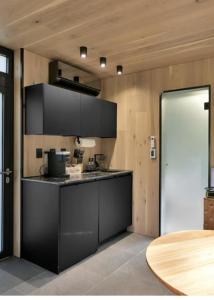 A kitchen or kitchenette at Balsam Fir Mirror House at FarAway Pond