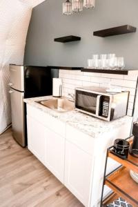 Köök või kööginurk majutusasutuses Romantic and Luxurious Glamping Dome in Eureka Springs, Equipped with an Indoor Hot Tub Perfect for a Weekend of Relaxation