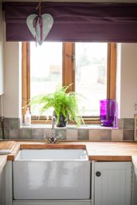 Green HammertonにあるSkipbridge Farm Cottagesの窓に植物が入った台所用シンク +37枚の写真