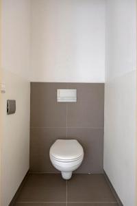 a bathroom with a white toilet in a room at Comfortable 1-Bedroom Flat in Central Rotterdam in Rotterdam
