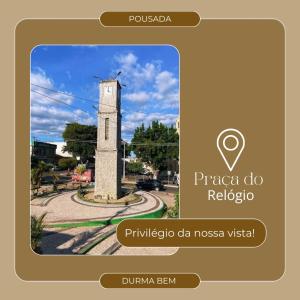 a picture of a clock tower in a town at Pousada Durma Bem in Tianguá +46 photos