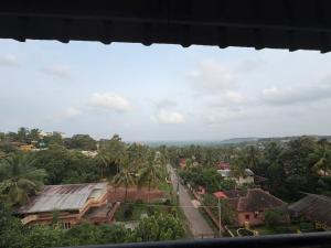 a view of a town with trees and buildings at Downtown in Manipala