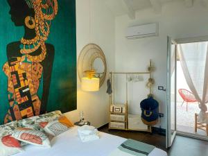 Ένα ή περισσότερα κρεβάτια σε δωμάτιο στο Panoramic Villa In Madonie Natural Park