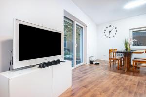 TV a/nebo společenská místnost v ubytování Cozy Ground Floor Apartment