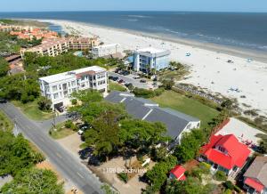 an aerial view of the beach and the ocean at Ocean Front Escape - 1106 Beachview Dr in Demere Park