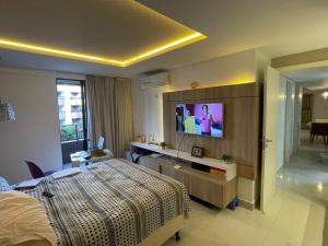 Un televizor și/sau centru de divertisment la Atlantic Paradise