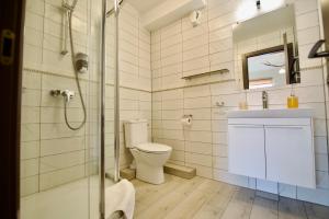 Koupelna v ubytování Šv Hubertas