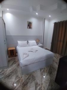 Postel nebo postele na pokoji v ubytování New Alaska Pyramids Inn