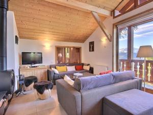 TV a/nebo společenská místnost v ubytování Chalet charmant 6 pers, proche pistes et commerces, Vallandry - FR-1-411-957