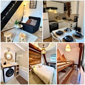 a collage of photos of a small apartment at Le 41 - Cosy et Confort in Barèges