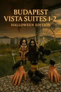 a poster for a movie with two dolls in a vase at Vista Suites 1-2 in Budapest
