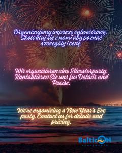 a happy new year wishes for a new year with fireworks at Apartamenty BalticON Polanki Park - Basen, Sauna, Siłownia, Sala zabaw dla dzieci inclusive in Kołobrzeg