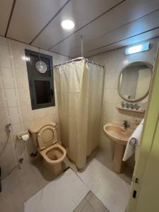 a bathroom with a toilet and a sink at Top Hotel Apartments in Al Ain