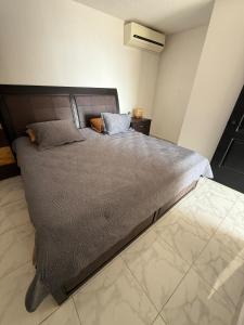 een bed met twee kussens erop in een kamer bij Suite La Lomita #3 Climatizada in Tuxtla Gutiérrez +13 foto's