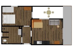 a floor plan of a small apartment at Chic lodge-apartments in Ehrwald