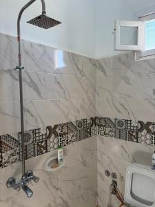 锡瓦Bakrine chalet的浴室配有淋浴和卫生间。 更多36张照片