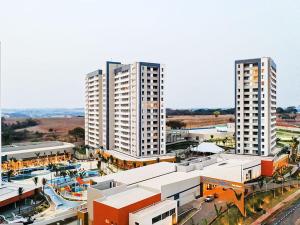 an aerial view of a city with tall buildings at Olimpia Park Resort in Olímpia