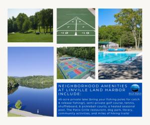 un collage de fotos de una piscina en Elk Camp Lodge, en Linville