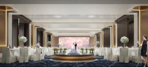 a rendering of a banquet hall with a bride and groom at Hotel Indigo Zhuhai Xiangzhou by IHG in Zhuhai
