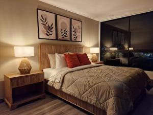 Postel nebo postele na pokoji v ubytování Refugio de lujo con vista a la cordillera central