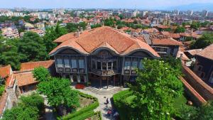 an aerial view of a building with a roof at Guest house Maison 21 in Plovdiv