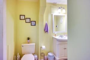 MontagueRiverfront Apt with Fire Pit and Yard in Millers Falls的带马桶和水槽的浴室 更多22张照片