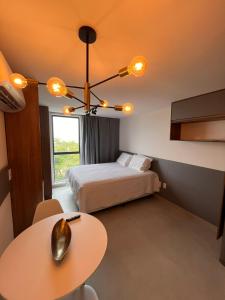 Ένα ή περισσότερα κρεβάτια σε δωμάτιο στο Beira-Mar Flat Sonne