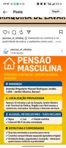 a screenshot of a message on a website at Pousada El Shaday compartilhada in Barueri
