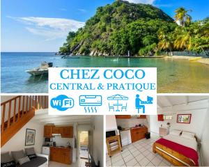 豪特尔Appartements CHEZ COCO - Résidence de charme au coeur de Terre-de-haut - Clim, kitchenette, terrasse et Wifi - Proche Centre & Plage的酒店和度假村照片的拼合