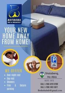 a flyer for a new home away from home with a picture of a dog at Bothoba Bed and Breakfast in Maseru