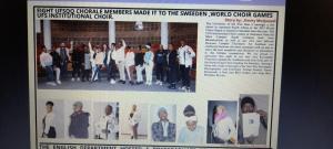 a newspaper page with a picture of a group of people at Bothoba Bed and Breakfast in Maseru