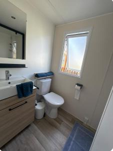 Koupelna v ubytování Bungalow 534, 8 pers, Wifi, Proche Fun Zone, Camping 4 étoiles Siblu Lac des Rêves