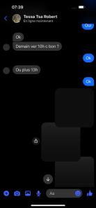uno screenshot dello schermo di un cellulare con le notifiche di Gerard chantal a Saint-Pierre