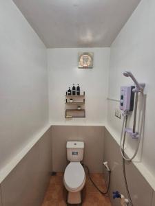 a small bathroom with a toilet and a shower at 88 Tourist Inn by Lagum Adventure in Coron +31 photos