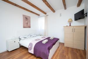 Ένα ή περισσότερα κρεβάτια σε δωμάτιο στο Apartments with parking space Nin, Zadar - 22265