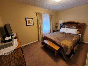 Sky View - Million Dollar Views At Budget pricing! في سيفيرفيل: غرفة نوم بها سرير كبير وتلفزيون