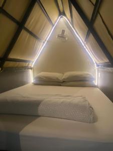 金马仑高原Hikers Sleep Port Guesthouse的一张床上,房间光线充足 更多70张照片