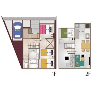 a drawing of a floor plan of a house at Villa Gotemba Fuji in Gotemba