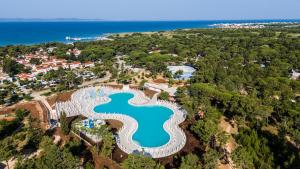 an aerial view of a resort with a lake at Zaton Holiday Resort in Nin