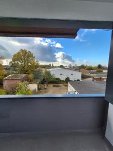 a view from a window of a building at Apartment an der Weser in Bremerhaven
