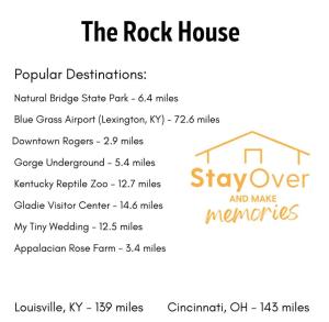 a screenshot of the rock house menu with the roof house at Karaoke Hot Tub 1GB WiFi - The Rock House - LUX in Rogers