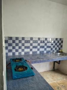 eine Küche mit Herd und Spüle in der Unterkunft Nuwara eliya rashini mountain view cottage in Nuwara Eliya + 10 Fotos