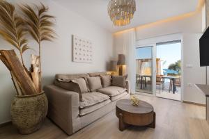 Χώρος καθιστικού στο Kivotos Blue villa
