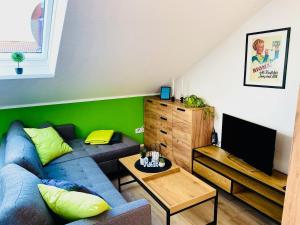 TV a/nebo společenská místnost v ubytování Lüttje Deichvilla XL