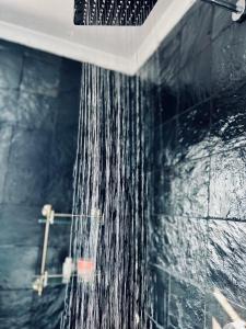 a shower with water coming out of a wall at ED Holiday Home- Chobe in Lesoma