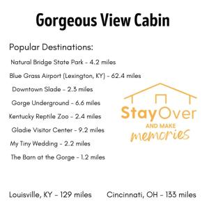 a screenshot of a flyer for a house at Gorgeous View Cabin - in Red River Gorge KY in Slade