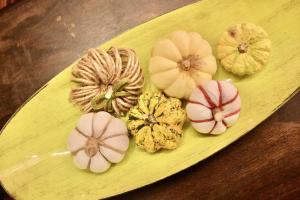 a plate with five different types of food on it at Palazzo Cavalli Pasquini in Verona